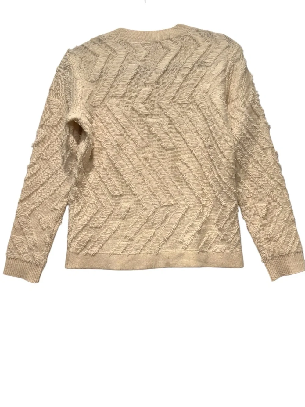 Tory Burch - Women's Chevron Textured knit pullover Sweater. Size Small